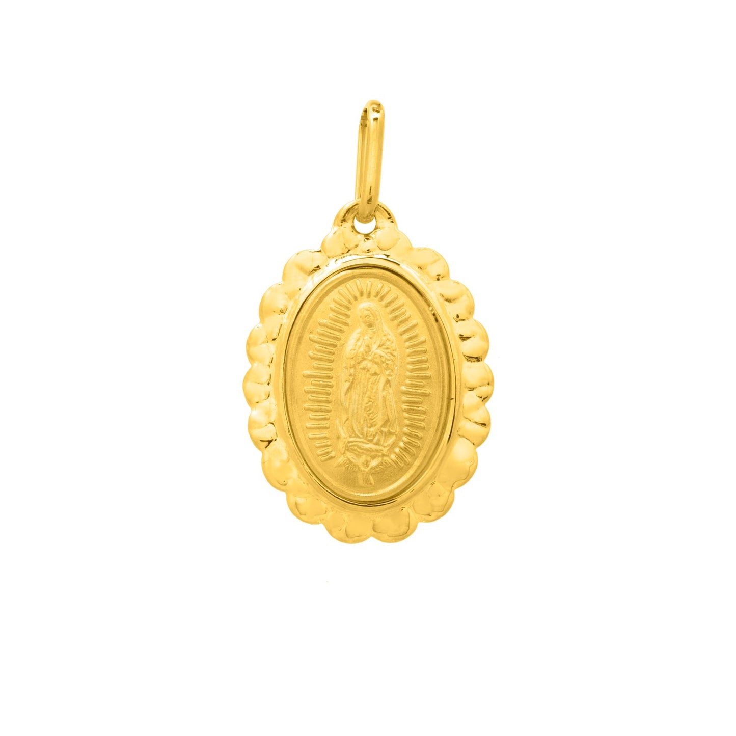 14K Yellow Gold Our Lady of Guadalupe Pendant