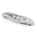 14K White Gold Curved Antique Style Diamond Wedding Ring – 1/3 cttw