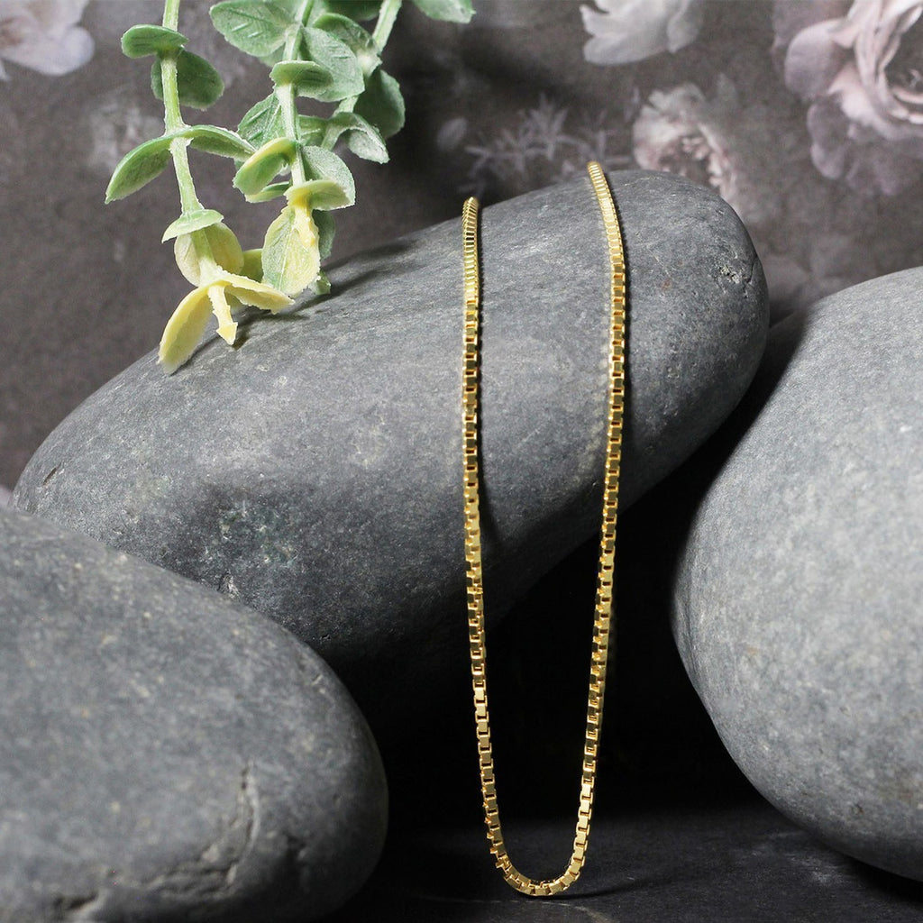 14K Yellow Gold Classic Box Chain Necklace (1.70mm) – True Pure Gold