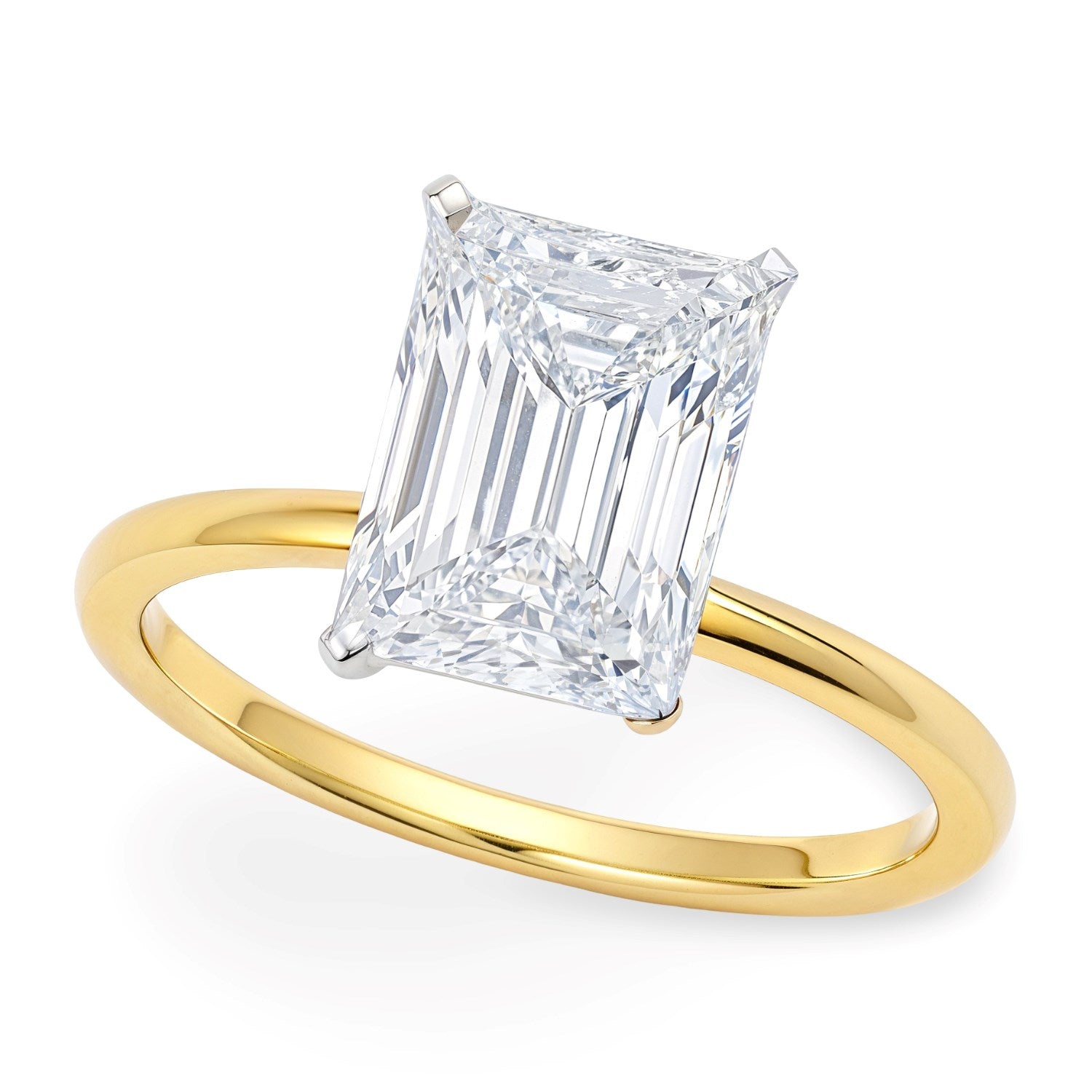 5 Carat Radiant Lab Grown Diamond Solitaire Ring – IGI Certified G/VS1 in 10K Yellow Gold