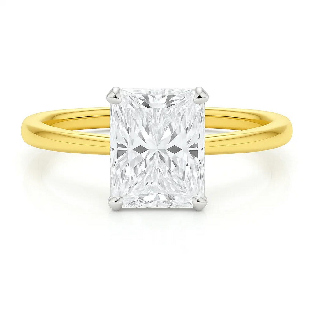 5 Carat Radiant Lab Grown Diamond Solitaire Ring – IGI Certified G/VS1 in 10K Yellow Gold