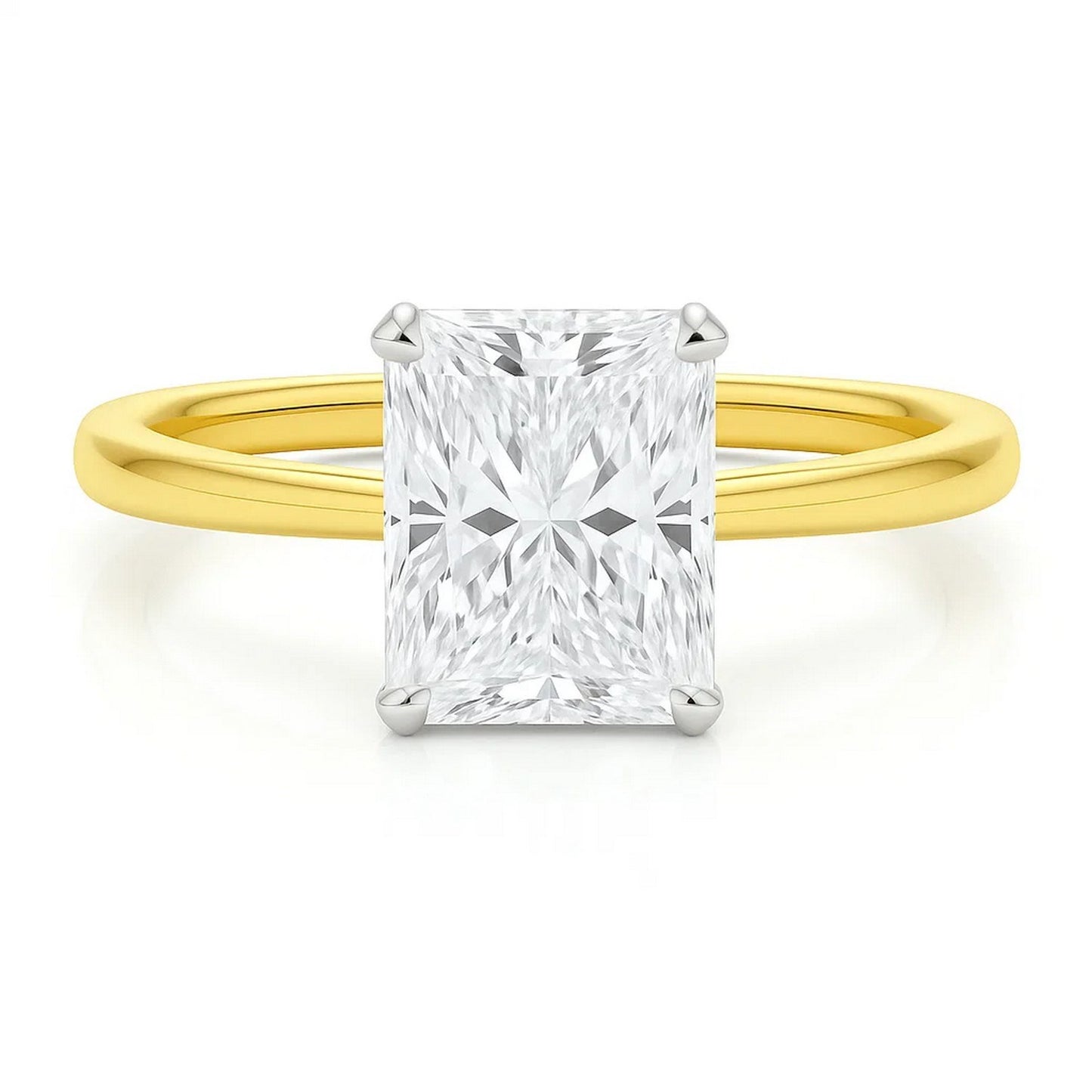 5 Carat Radiant Lab Grown Diamond Solitaire Ring – IGI Certified G/VS1 in 10K Yellow Gold