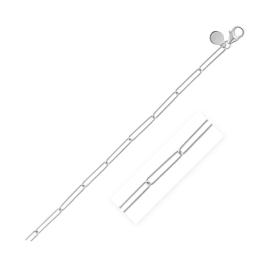 14K White Gold Wire Paperclip Chain (2.7 mm)