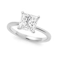 10K White Gold Women's Lab Grown Diamond Ring Princess Solitaire – 3 Carat IGI Certified – 10K Gold