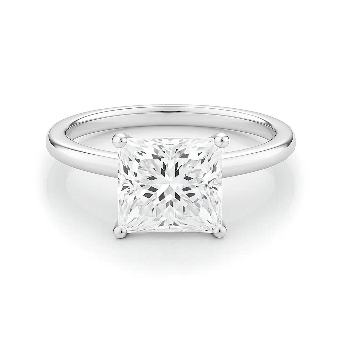 3 Carat Princess Lab Grown Diamond Solitaire Ring – IGI Certified G/VS1 in 10K White Gold