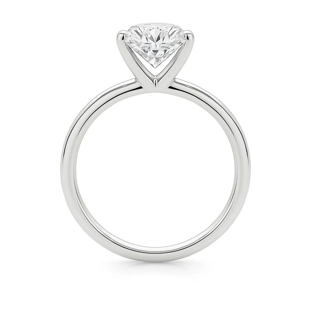 10K White Gold Women's Lab Grown Diamond Ring Princess Solitaire – 3 Carat IGI Certified – 10K Gold