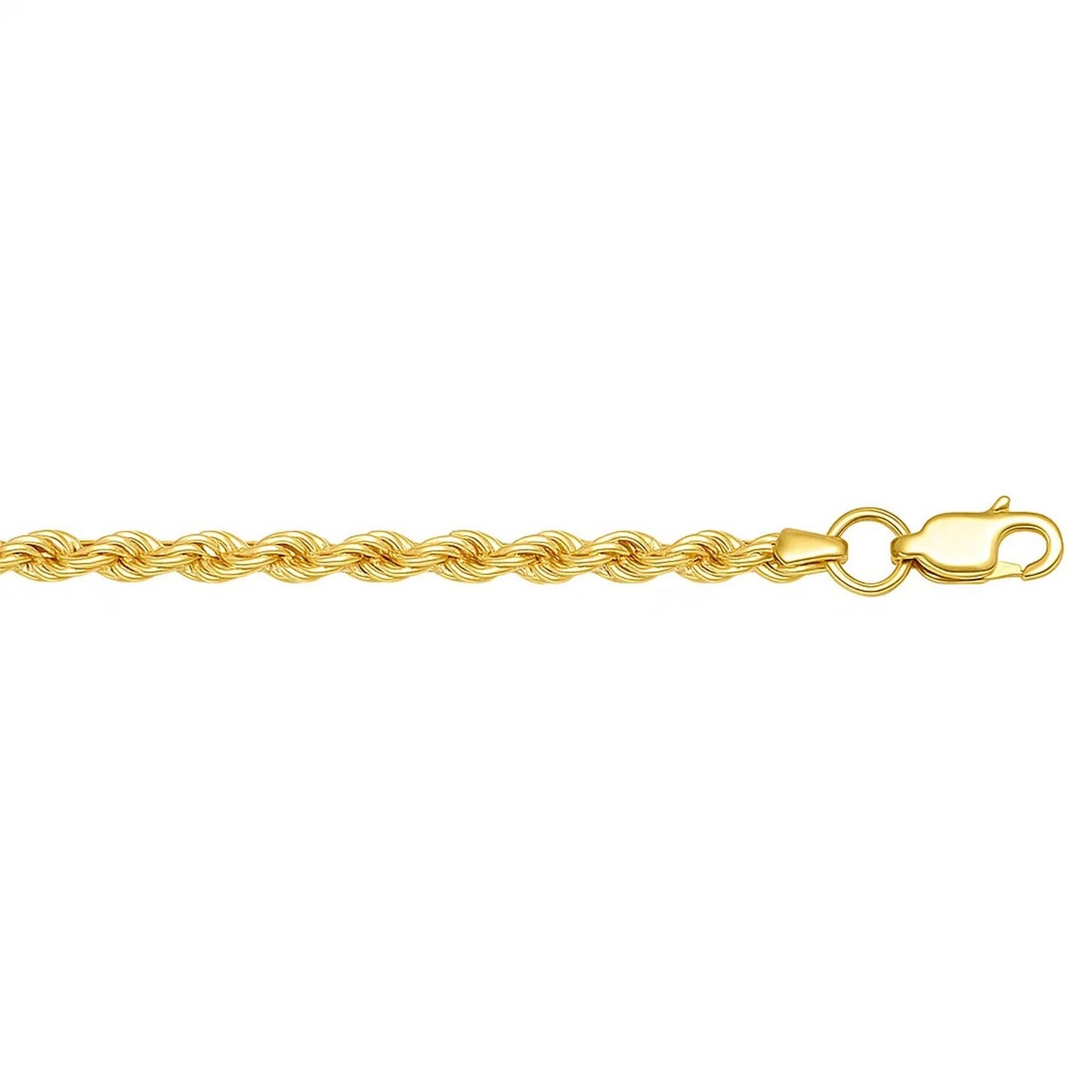 10K Yellow Gold Lite Rope Chain Bracelet (2.50 mm)