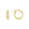14K Two-Tone Gold Women's Double Round Hoop Earrings – 14K Gold