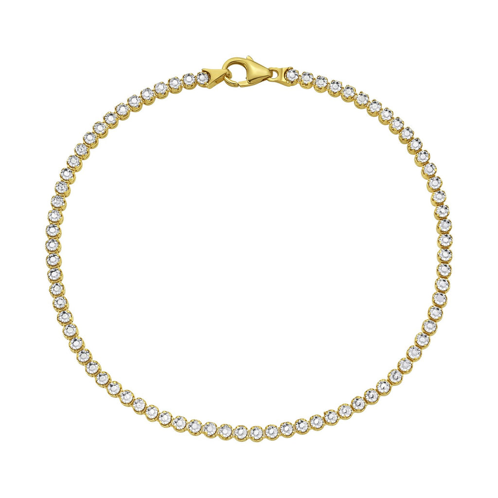 14K Two-Tone Gold Unisex Diamond-Cut Link Bracelet – 2.40mm – 14K Gold