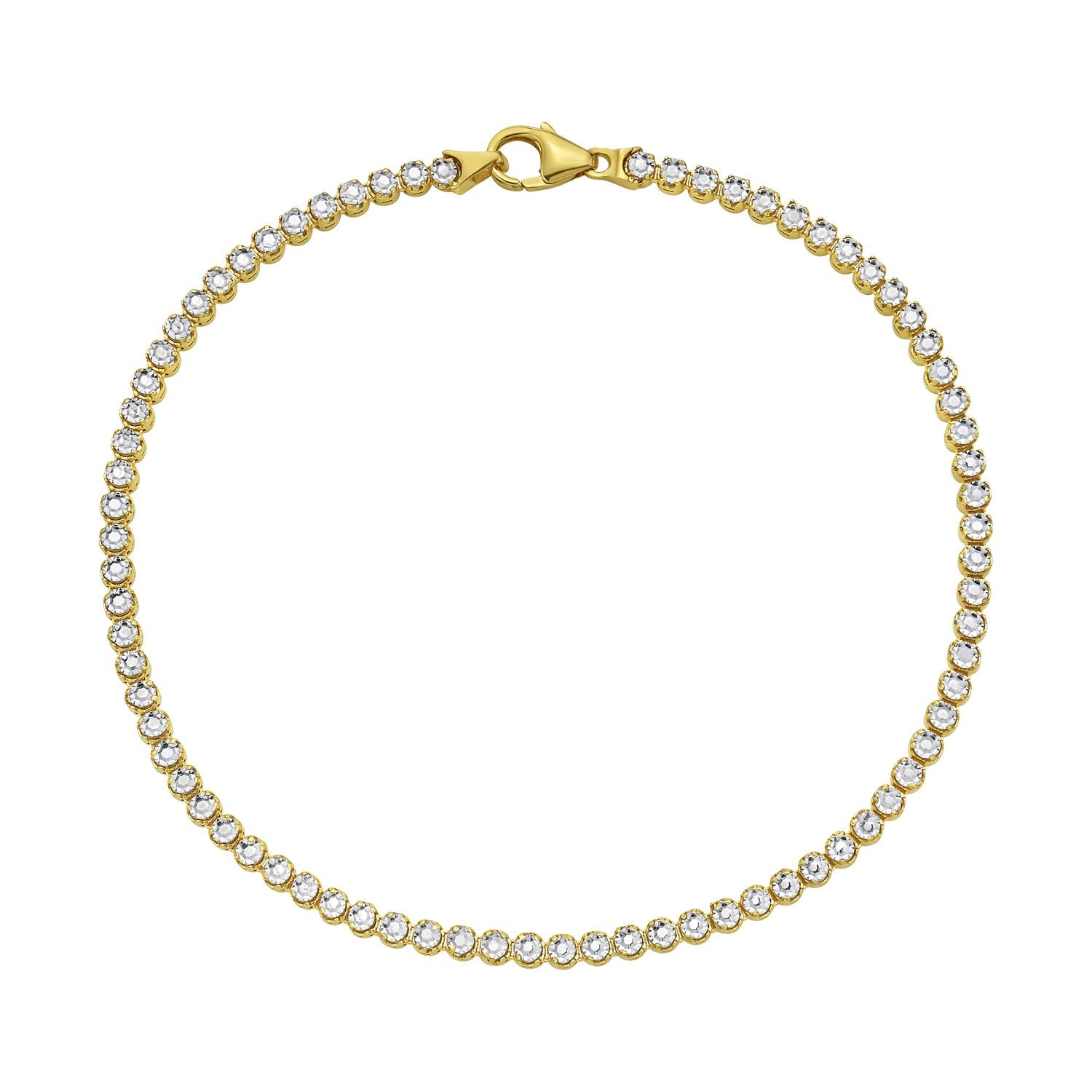 14K Two-Tone Gold Unisex Diamond-Cut Link Bracelet – 2.40mm – 14K Gold