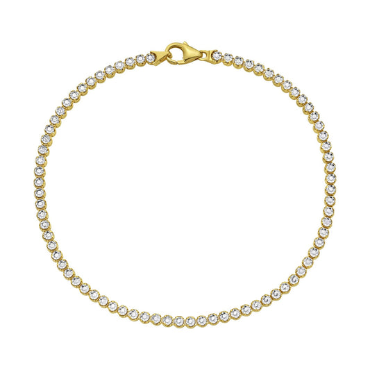 14K Two-Tone Gold Diamond-Cut Link Bracelet (2.40 mm)