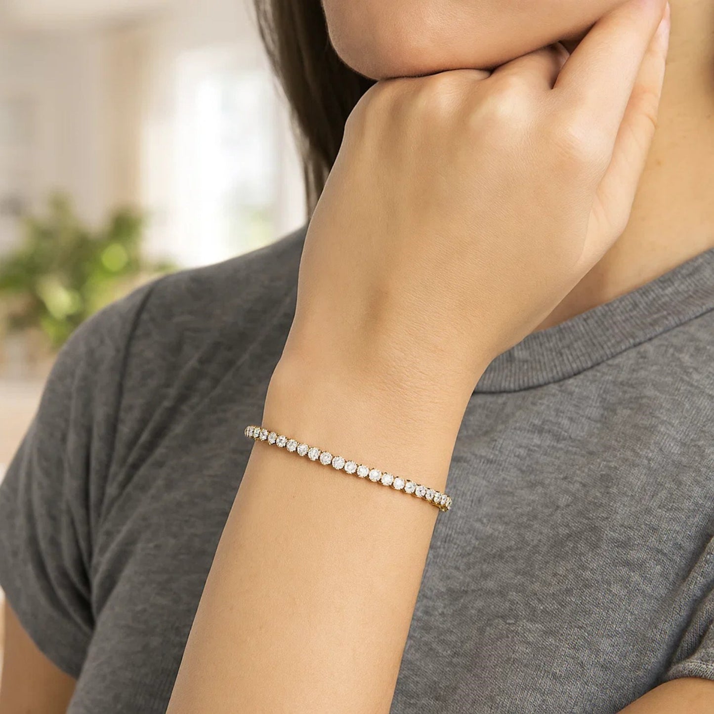 14K Two-Tone Gold Diamond-Cut Link Bracelet (2.40 mm)