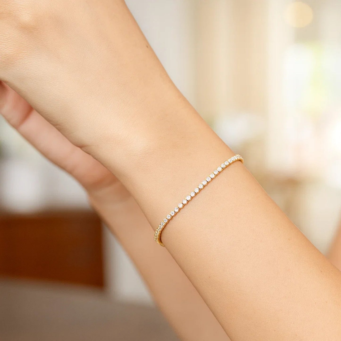 14K Two-Tone Gold Diamond-Cut Link Bracelet (2.40 mm)