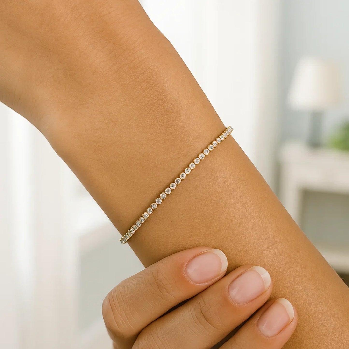 14K Two-Tone Gold Diamond-Cut Link Bracelet (2.40 mm)