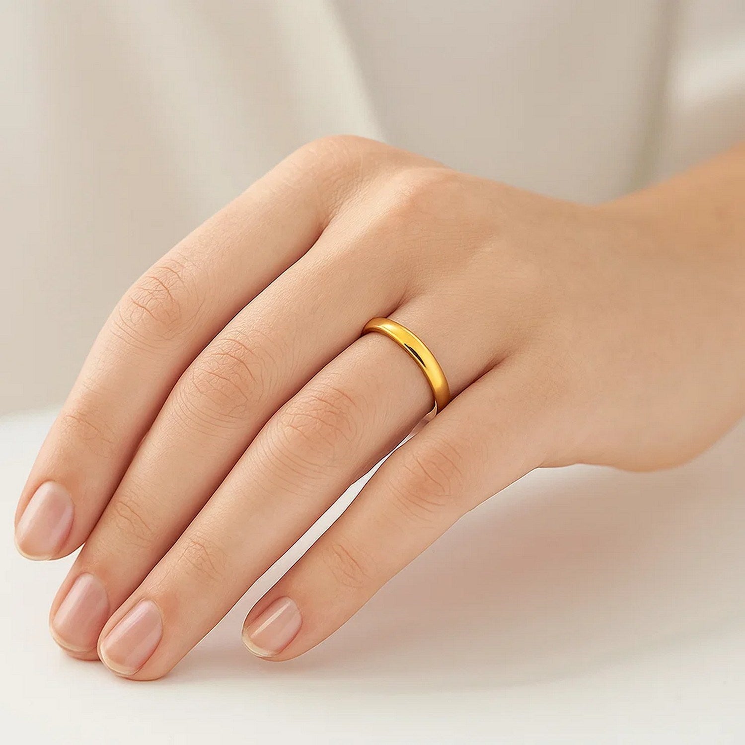 14K Yellow Gold Men's Comfort Fit Wedding Band – 3.00mm – 14K Gold