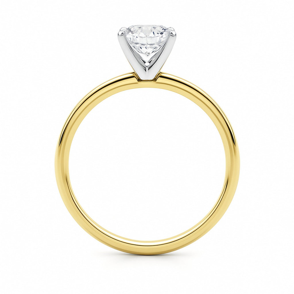 14K Yellow Gold Lab Grown Diamond Ring Women's Cushion Solitaire – 1 Carat IGI Certified – 14K Gold