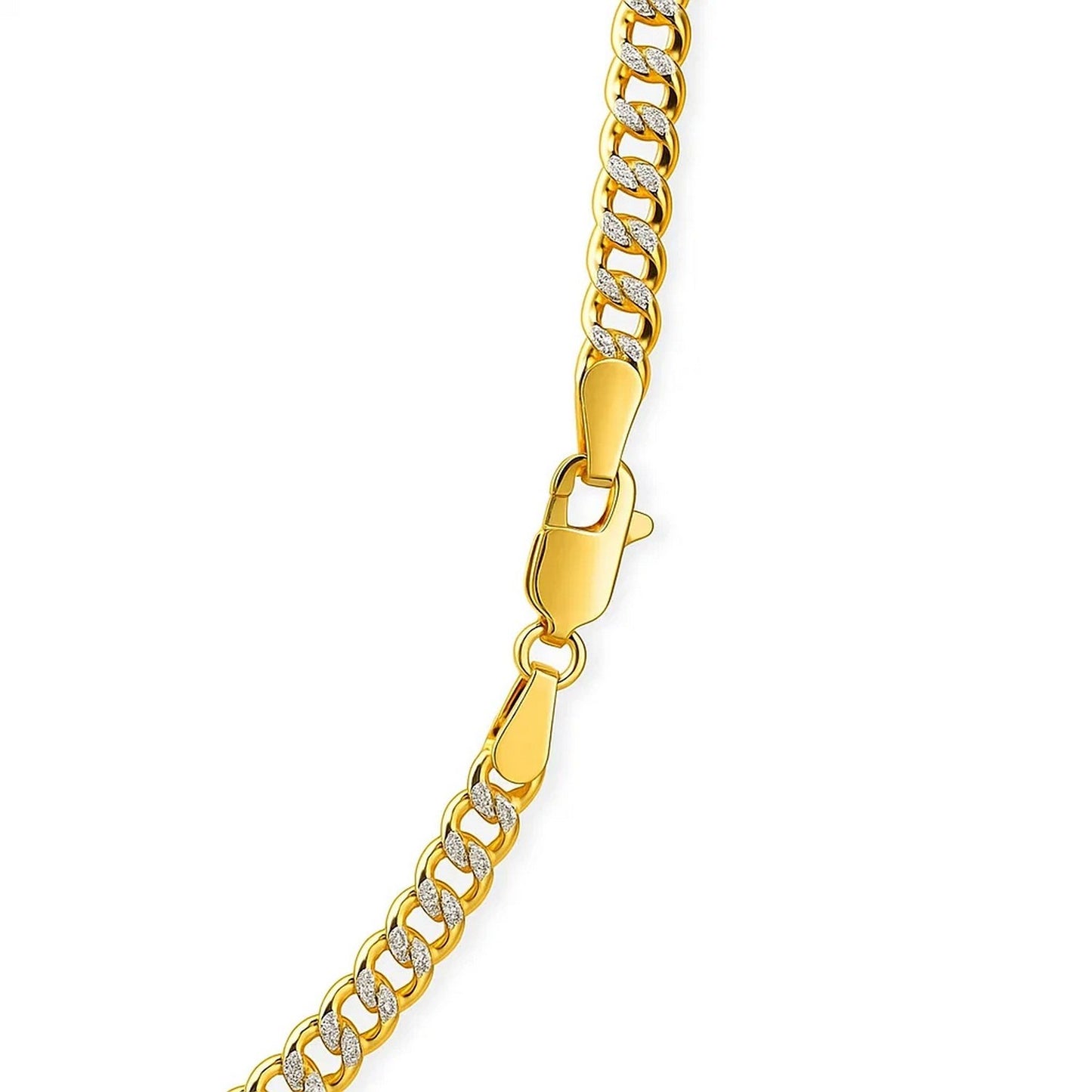 14K Two-Tone Gold Pavé Curb Chain (3.60 mm)