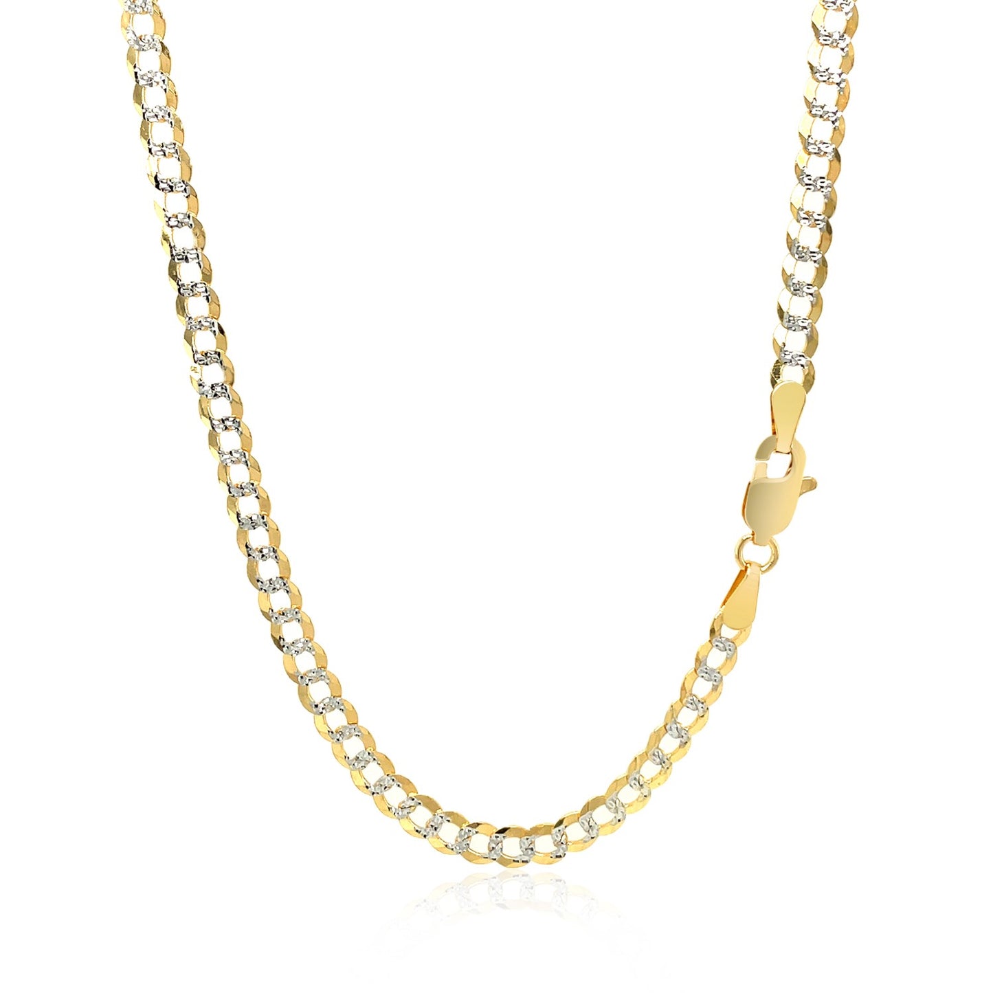 14K Two-Tone Gold Pavé Curb Chain (3.60 mm)