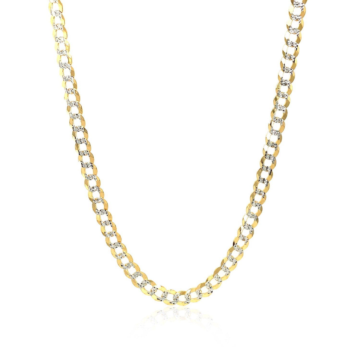 14K Two-Tone Gold Pavé Curb Chain (3.60 mm)