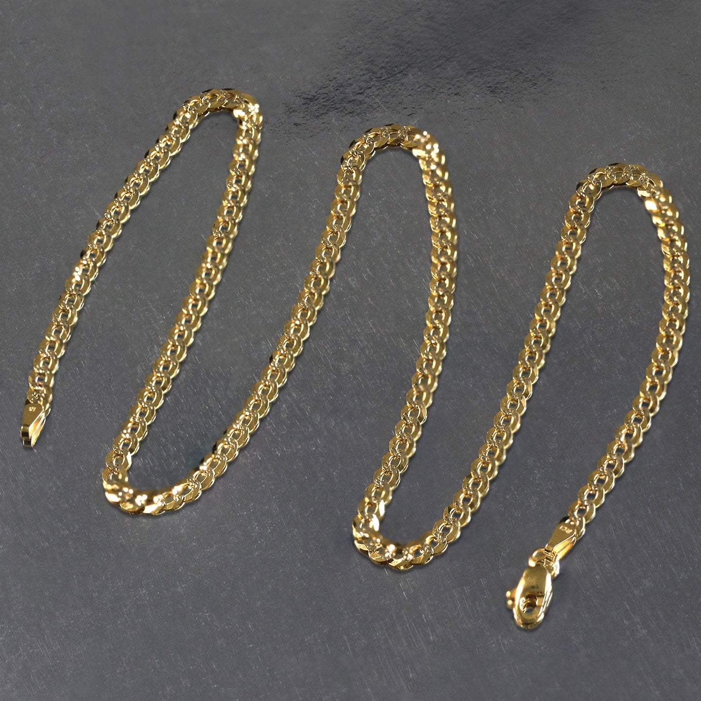 14K Two-Tone Gold Pavé Curb Chain (3.60 mm)