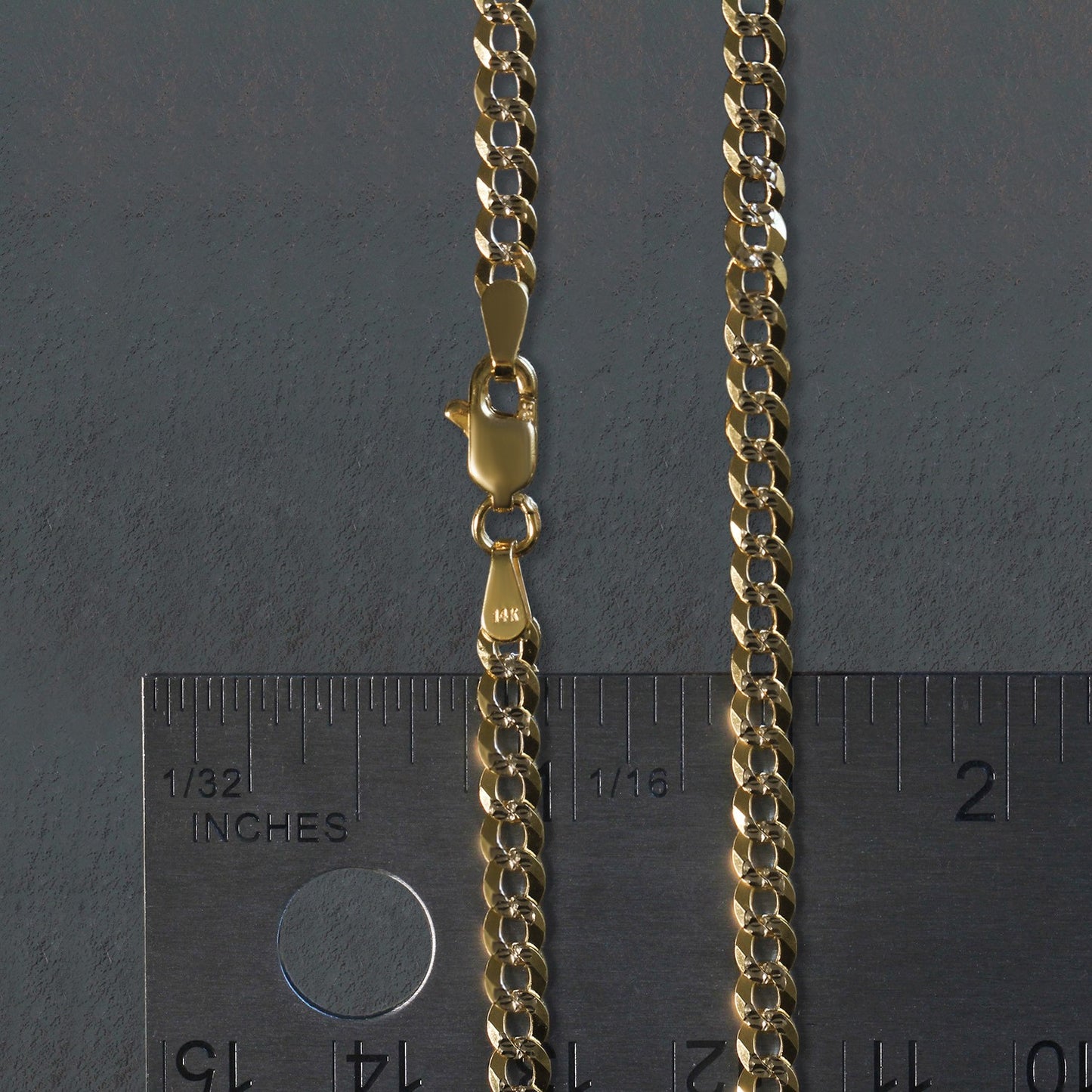 14K Two-Tone Gold Pavé Curb Chain (3.60 mm)