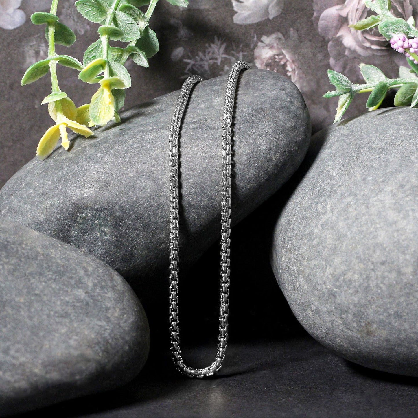 14K White Gold Solid Round Box Chain (2.50mm)