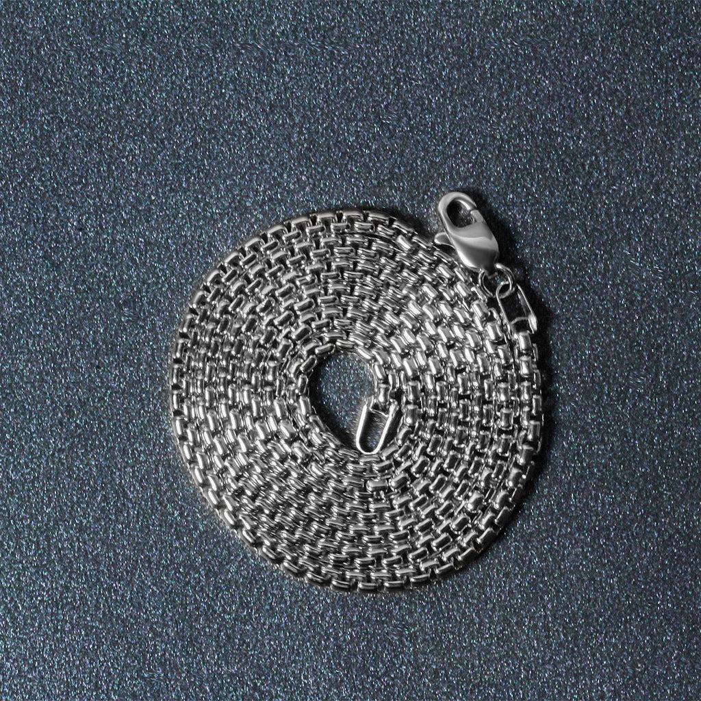 14K White Gold Solid Round Box Chain Necklace (2.50mm) – True Pure Gold