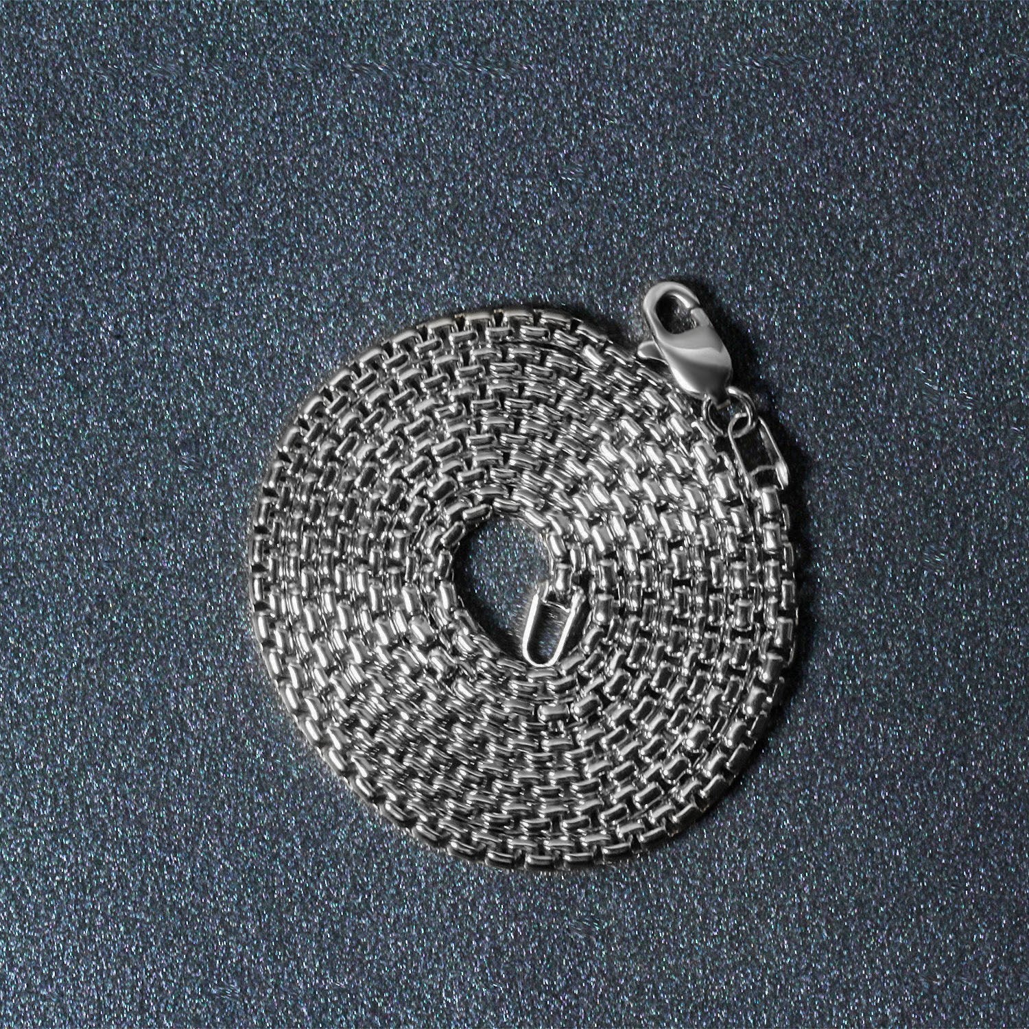 14K White Gold Solid Round Box Chain Necklace (2.50mm) – True Pure Gold
