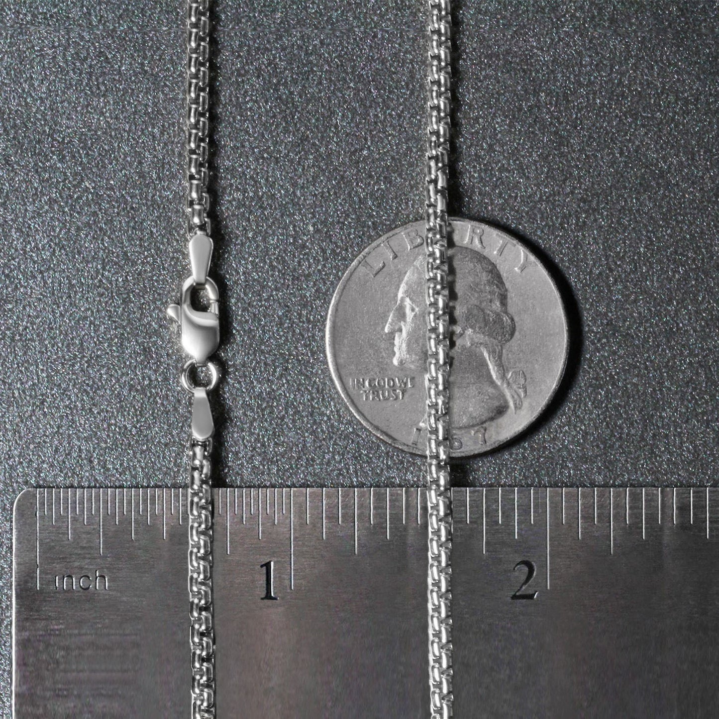 14K White Gold Solid Round Box Chain (2.50mm)