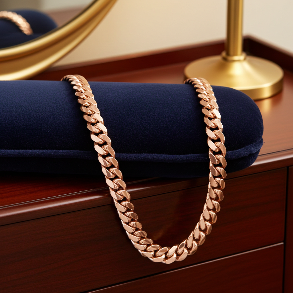 14k Rose Gold Classic Miami Cuban Solid Chain (6.10 mm)