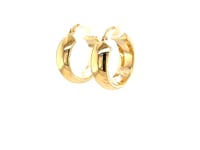 14K Yellow Gold Wide Medium Hoop Earrings | Snap Lock