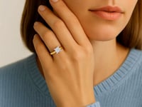 1.50Ct Princess Lab Grown IGI G/VS1 Diamond Ring in 14K Yellow Gold