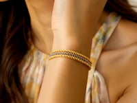 Triple Strand Rope Chain Bracelet in 10k Two Tone Gold (6.35 mm)