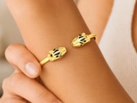 14k Yellow Gold Panther Bangle (3.00 mm)