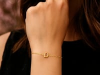 14K Yellow Gold Mini Initial D Bracelet