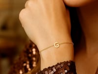 14K Yellow Gold Mini Initial G Bracelet