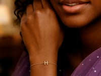 14K Yellow Gold Mini Initial H Bracelet