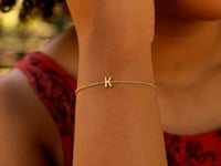 14K Yellow Gold Mini Initial K Bracelet