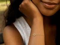 14K Yellow Gold Mini Initial Q Bracelet