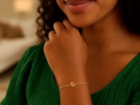 14K Yellow Gold Mini Initial S Bracelet