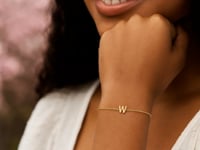 14K Yellow Gold Mini Initial W Bracelet