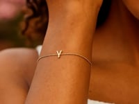 14K Yellow Gold Mini Initial Y Bracelet