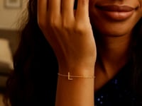 14K Yellow Gold Mini Initial L Bracelet