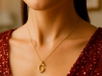 14K Yellow Gold Helium Initial G Pendant