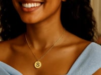 14K Yellow Gold Disc Initial S Pendant