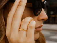 14K Yellow Gold Oval Links Stackable Ring